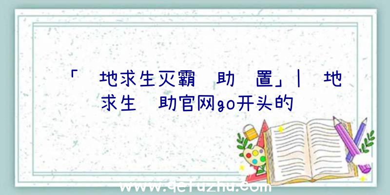 「绝地求生灭霸辅助设置」|绝地求生辅助官网go开头的